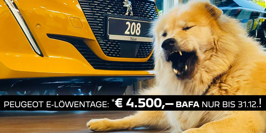 Peugeot-Löwentage für Elektroautos: Jetzt schnell € 4.500,– BAFA sichern! 